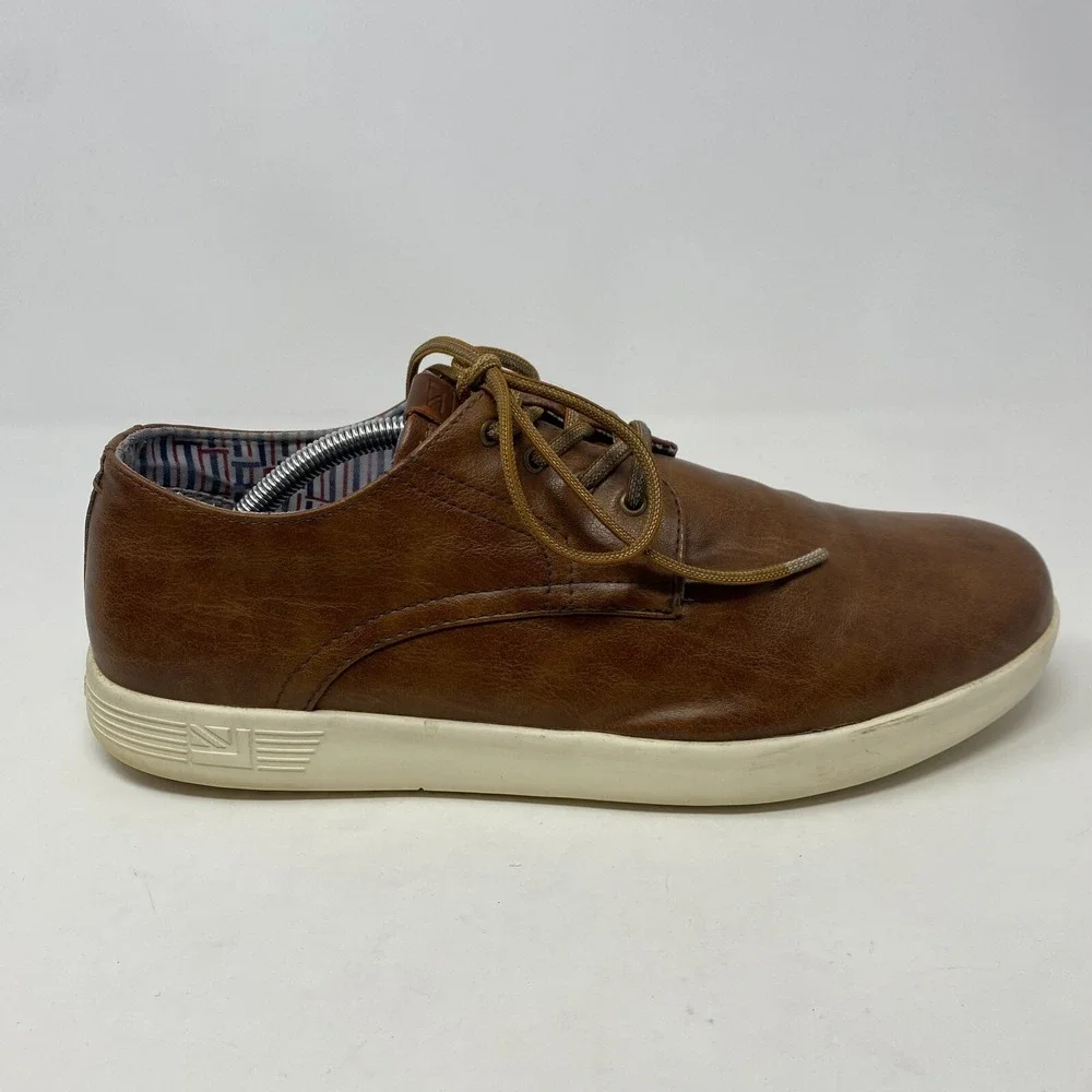 Ben Sherman Brown Faux Leather Comfortable Lightweight Dress Oxford‎ Shoes Sz 12